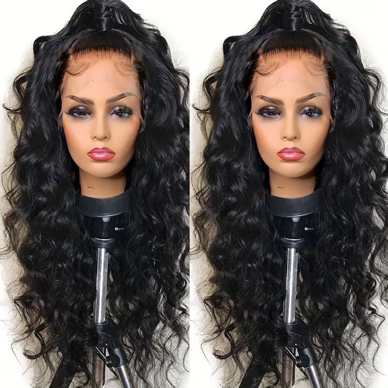 32 Inch Black Synthetic Wig Deep Curly Waves