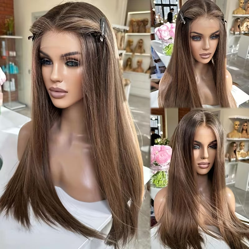 13x4 Fawn Brown Wig Free Parting HD Lace Front Wig 28 Inch