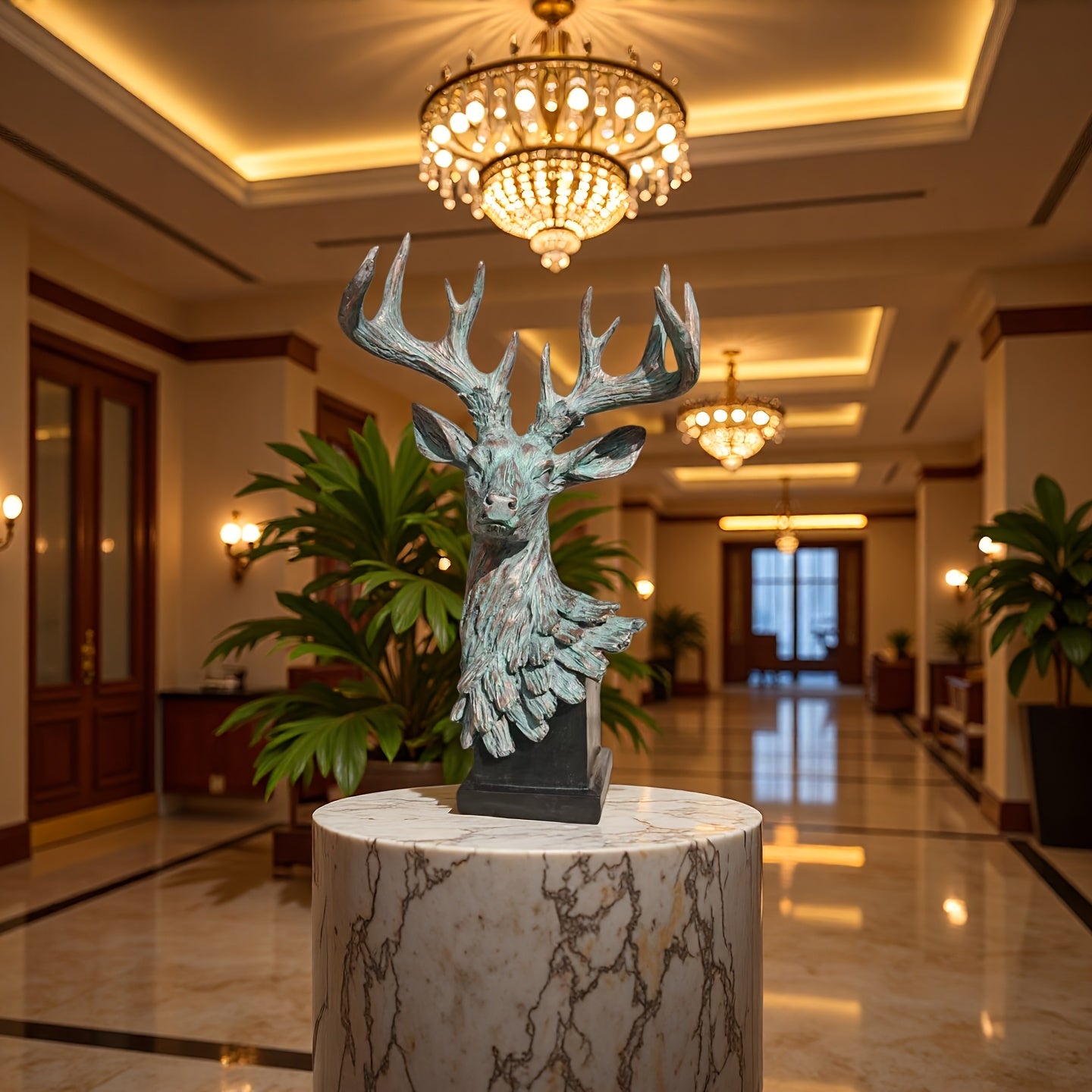 Resin Deer Head Statue