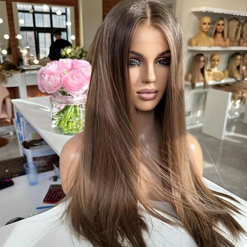 13x4 Fawn Brown Wig Free Parting HD Lace Front Wig 28 Inch