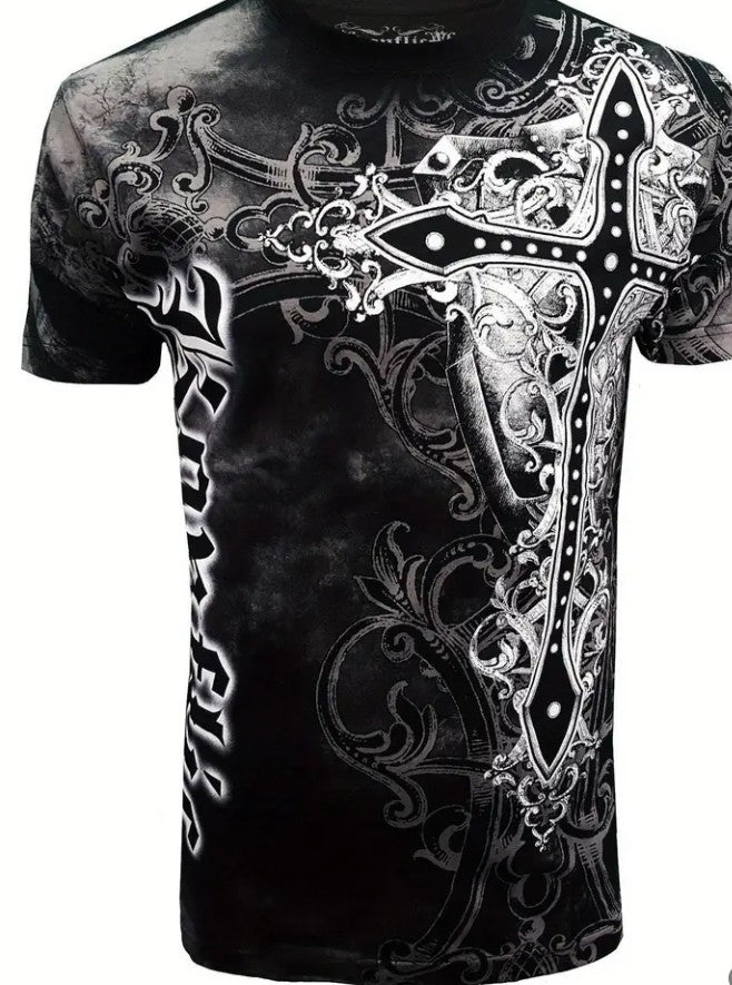 Conflicts Enormous Wing Shield Full-Print Men's T-Shirt – Black