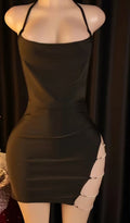 Sexy Dress Lingerie Temptation Deep V-Neck Lace-Up Slit Dress