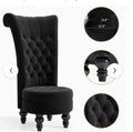 Royal High Back Velvet Armless Accent Chair