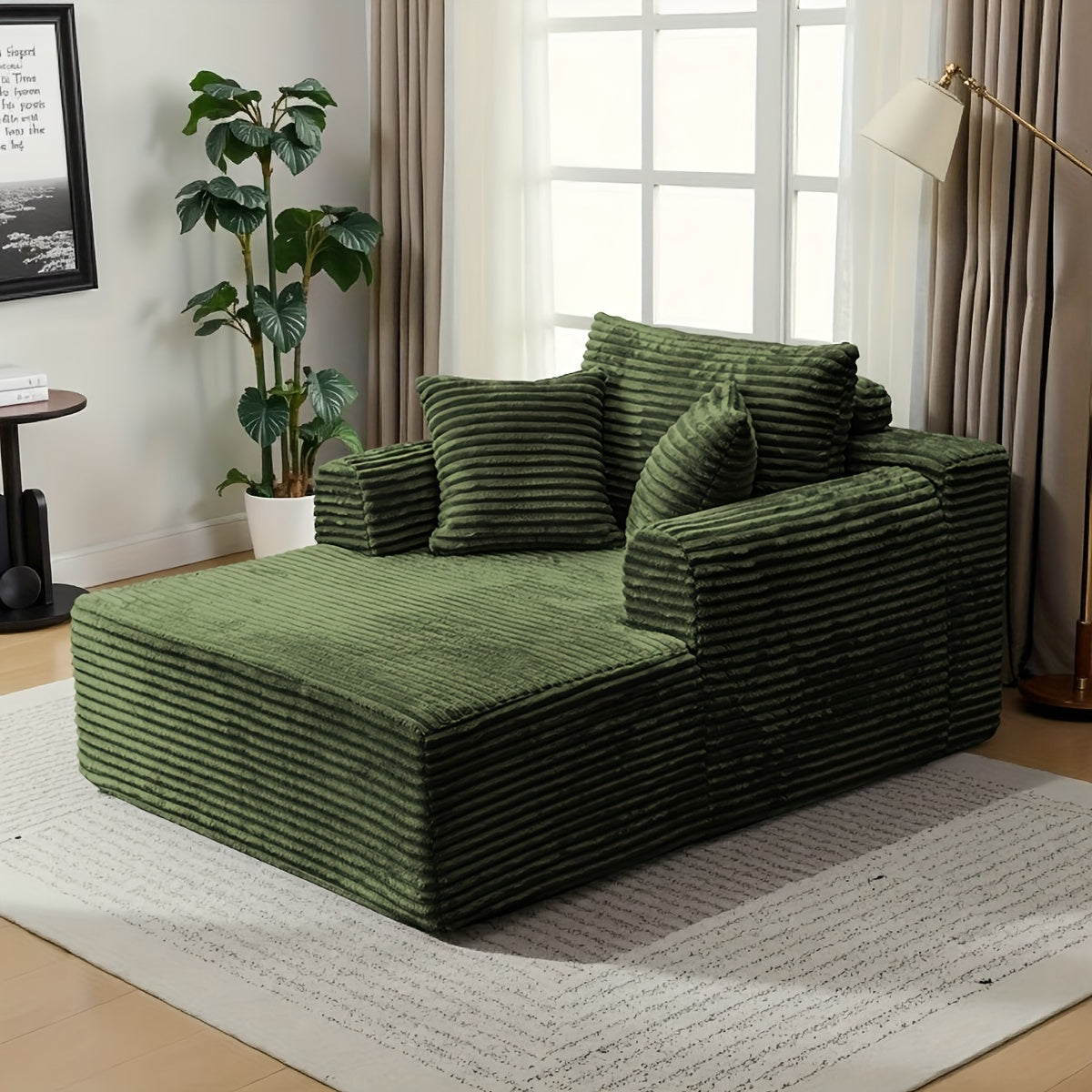 Modern Fabric Corduroy Sofa Bed with Deep Seat