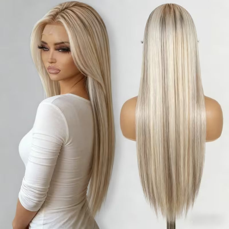 Highlight Lace Front Wig Long Straight